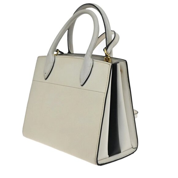 PRADA MILANO Logo 2Way Shoulder Hand Bag Saffiano Leather White GHW 14EF297 - Picture 13 of 16